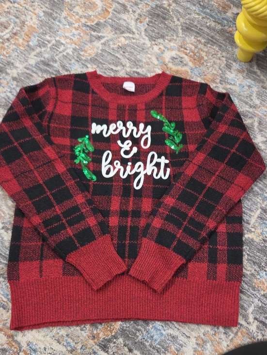 Holiday Time Sweaters - Merry & Bright Red Plaid Holiday Sweater